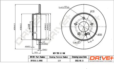 Тормозной диск Dr!ve+ DP1010.11.0092