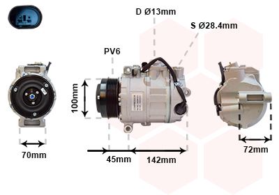 Компрессор, кондиционер VAN WEZEL 3000K351