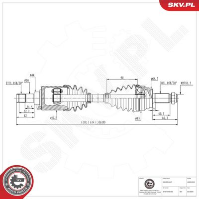 Приводной вал ESEN SKV 40SKV322