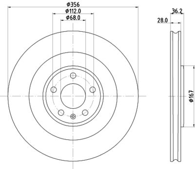 Bremžu diski HELLA PAGID 8DD 355 134-851