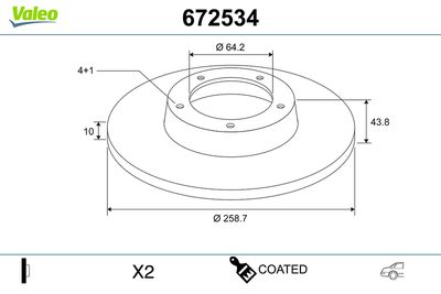 Тормозной диск VALEO 672534