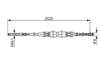 Тросик, cтояночный тормоз BOSCH 1987477322