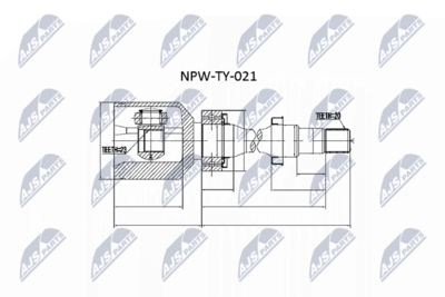 Šarnīru komplekts, Piedziņas vārpsta NTY NPW-TY-021