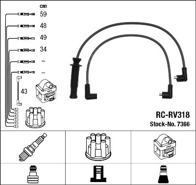 Augstsprieguma vadu komplekts NGK 7366