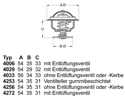 Termostats, Dzesēšanas šķidrums BorgWarner (Wahler) 4256.87D50
