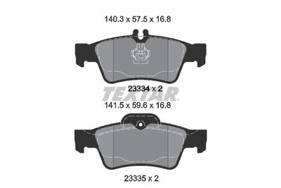 Комплект тормозных колодок, дисковый тормоз TEXTAR 2333481
