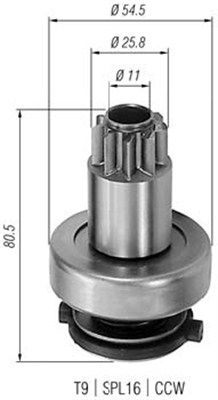 Ведущая шестерня, стартер MAGNETI MARELLI 940113020304