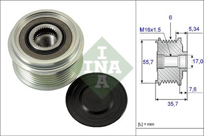 Механизм свободного хода генератора Schaeffler INA 535 0077 10