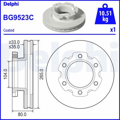 Тормозной диск DELPHI BG9523C