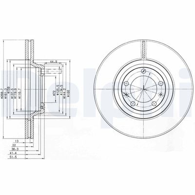 Тормозной диск DELPHI BG2199