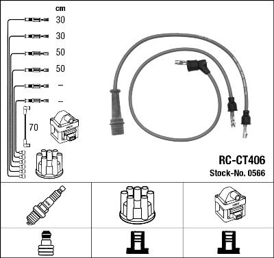 Augstsprieguma vadu komplekts NGK 0566