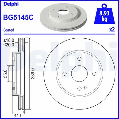 Тормозной диск DELPHI BG5145C