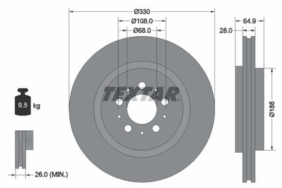Тормозной диск TEXTAR 92178303