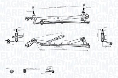 Stiklu tīrītāja sviru un stiepņu sistēma MAGNETI MARELLI 085570736010