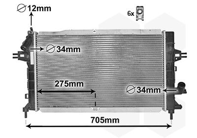 Radiators, Motora dzesēšanas sistēma VAN WEZEL 37002364