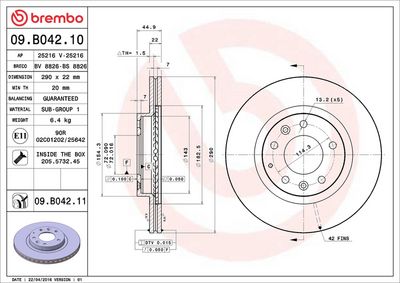 Bremžu diski BREMBO 09.B042.11