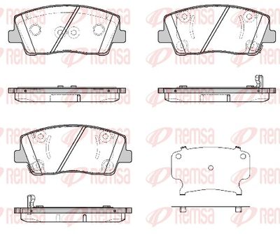 Комплект тормозных колодок, дисковый тормоз REMSA 1812.02