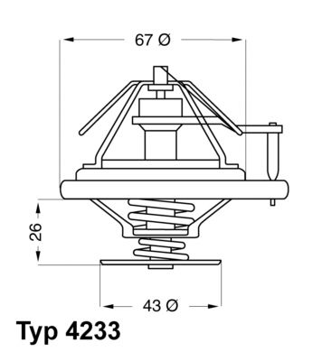 Termostats, Dzesēšanas šķidrums BorgWarner (Wahler) 4233.84D