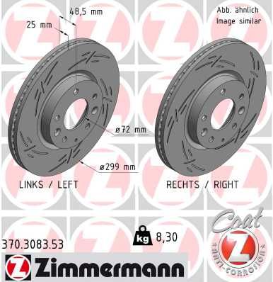 Тормозной диск ZIMMERMANN 370.3083.53