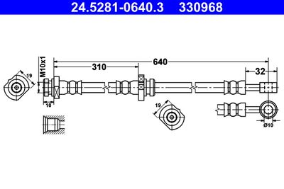Bremžu šļūtene ATE 24.5281-0640.3