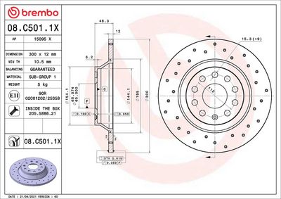 Тормозной диск BREMBO 08.C501.1X