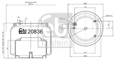 Pneimoatsperes spilvens, Pneimopiekare FEBI BILSTEIN 20836