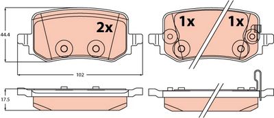 Bremžu uzliku kompl., Disku bremzes TRW GDB2615
