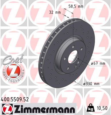 Тормозной диск ZIMMERMANN 400.5509.52