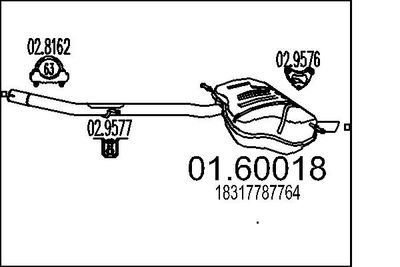 Глушитель выхлопных газов конечный MTS 01.60018
