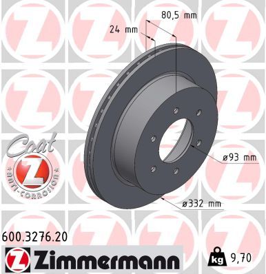 Bremžu diski ZIMMERMANN 600.3276.20