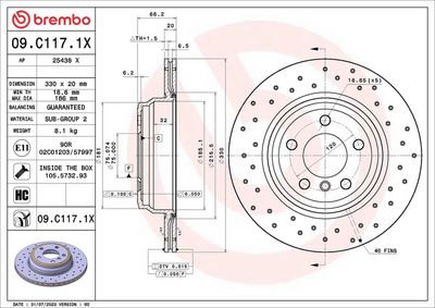 Bremžu diski BREMBO 09.C117.1X