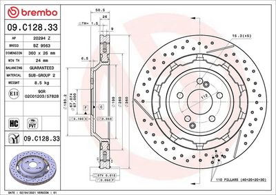 Тормозной диск BREMBO 09.C128.33