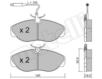 Комплект тормозных колодок, дисковый тормоз METELLI 22-0154-0