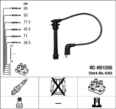 Augstsprieguma vadu komplekts NGK 6302