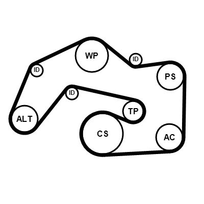 Ķīļrievu siksnu komplekts CONTINENTAL CTAM 6PK2523K1