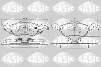 Bremžu uzliku kompl., Disku bremzes SASIC 6216018