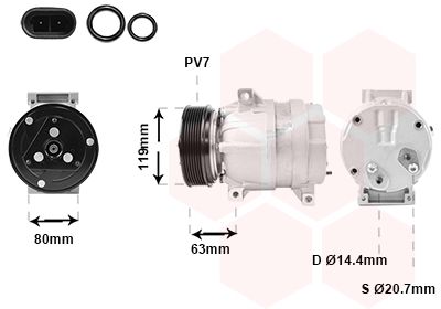 Компрессор, кондиционер VAN WEZEL 4300K440