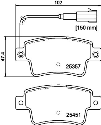 Bremžu uzliku kompl., Disku bremzes HELLA PAGID 8DB 355 019-801