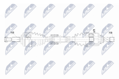 Piedziņas vārpsta NTY NPW-RE-217