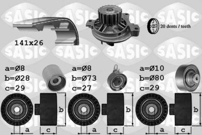 Ūdenssūknis + Zobsiksnas komplekts SASIC 3906059