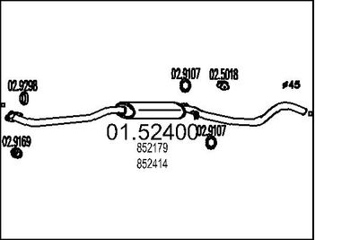 Средний глушитель выхлопных газов MTS 01.52400