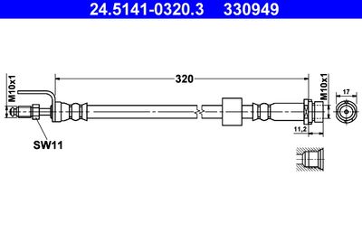 Тормозной шланг ATE 24.5141-0320.3