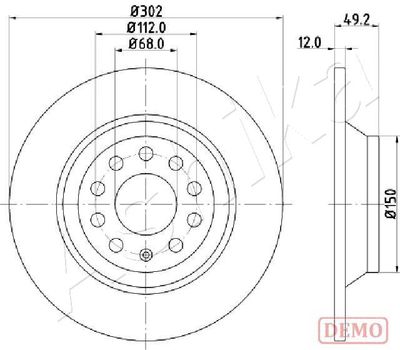 Тормозной диск ASHIKA 61-00-0915C