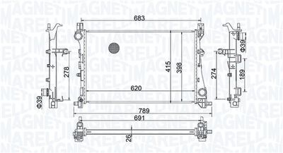 Radiators, Motora dzesēšanas sistēma MAGNETI MARELLI 350213203400
