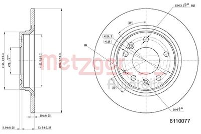 Тормозной диск METZGER 6110077
