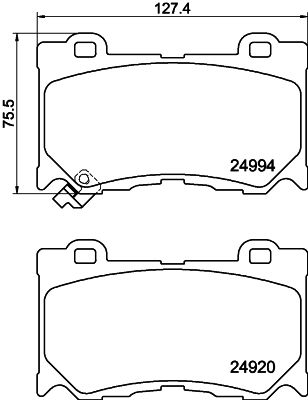 Bremžu uzliku kompl., Disku bremzes HELLA PAGID 8DB 355 015-411