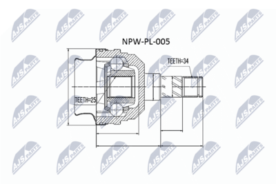 Шарнирный комплект, приводной вал NTY NPW-PL-005