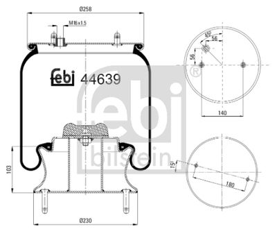 Pneimoatsperes spilvens, Pneimopiekare FEBI BILSTEIN 44639