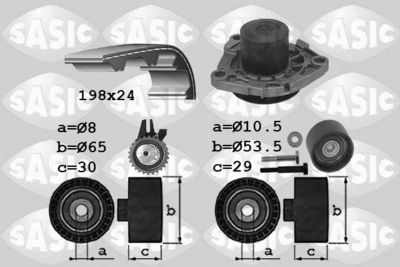 Ūdenssūknis + Zobsiksnas komplekts SASIC 3906033