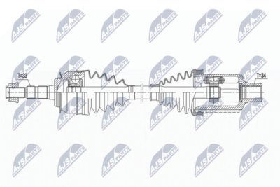 Приводной вал NTY NPW-DW-033